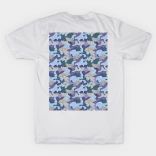 Camouflage polka dot blue cold T-Shirt